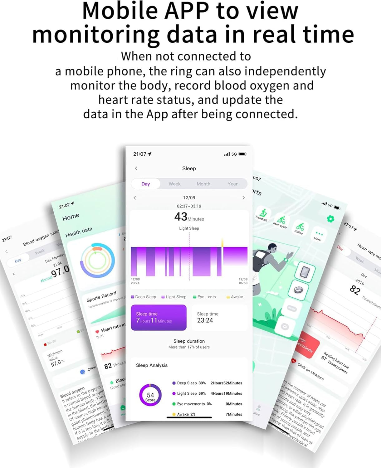 Anillo Inteligente Para Hombres Y Mujeres, Anillos Inteligentes De Salud, Oxígeno En Sangre, Monitor De Presión Arterial, Monitor De Fitness, Monitor De Frecuencia Cardíaca, Sueño, Podómetro, Contador