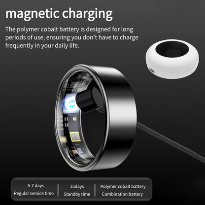 Anillo Inteligente Con Frecuencia Cardíaca, Oxígeno En Sangre, Estrés, Monitor De Sueño, Monitor De Pasos, Resistente Al Agua Hasta 10 ATM (Negro, 12)