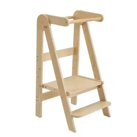 Learning Tower - Solid Wood Foldable Step Stool with Armrest for Toddlers - Ideal for Kitchen Use