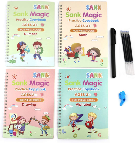 Escritura Libro De Caligrafía Mágica Para Niños, Cuaderno Mágico, Práctica De Escritura Mágica Para Niños,Libro Mágico De Caligrafía, Libro De Caligrafía Mágica