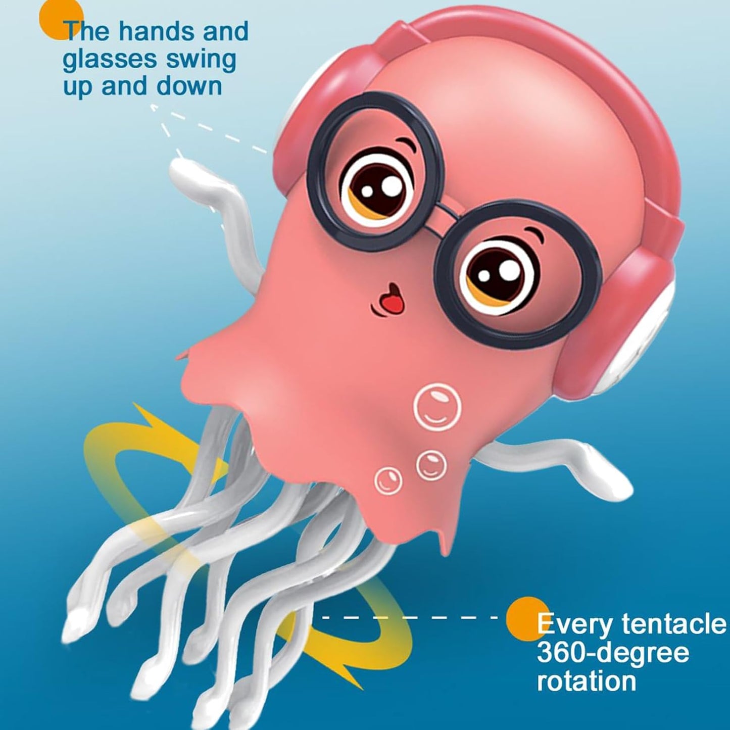 Pulpo Interactivo Bebe, Medusas De Juguete, Pulpo Bailarin, Juguete De Arrastre Eléctrico, Con Luces LED Y Música, 10.2X11.2X20.6Cm, Para Niños Y Niñas En Salón Estudio Dormitorio