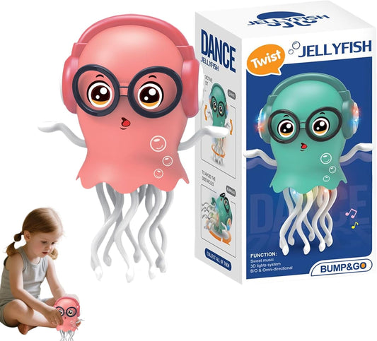 Pulpo Interactivo Bebe, Medusas De Juguete, Pulpo Bailarin, Juguete De Arrastre Eléctrico, Con Luces LED Y Música, 10.2X11.2X20.6Cm, Para Niños Y Niñas En Salón Estudio Dormitorio