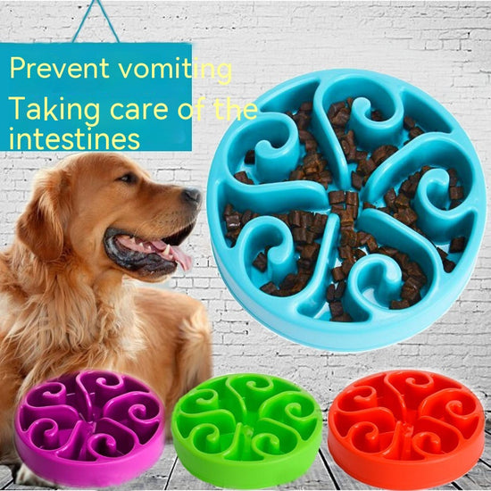 Anti-Choke Dog Bowl - Slow Feeder Food Basin for Safe Eating