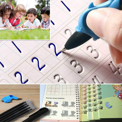 Escritura Libro De Caligrafía Mágica Para Niños, Cuaderno Mágico, Práctica De Escritura Mágica Para Niños,Libro Mágico De Caligrafía, Libro De Caligrafía Mágica