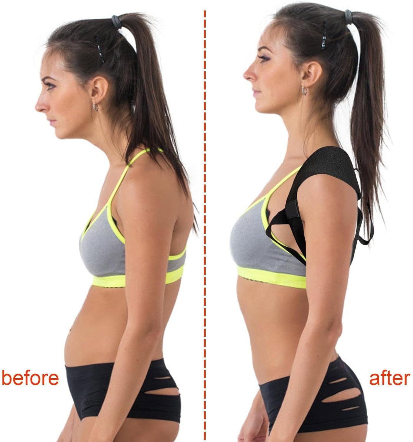 Postura Para Mujer | Cinturón De Apoyo Para Rectificador De Compresión, Correa De Corrección De La Postura Del Hombro, Ortesis De La Parte De La Espalda Para El Gimnasio En Casa