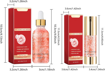 Crema Sangre De Dragón, 30Ml Suero Antiarrugas Sangre De Dragón Y 30G Crema Antiarrugas Sangre De Dragón, Reduce La Pigmentación Y Las Líneas De Expresión, Serum