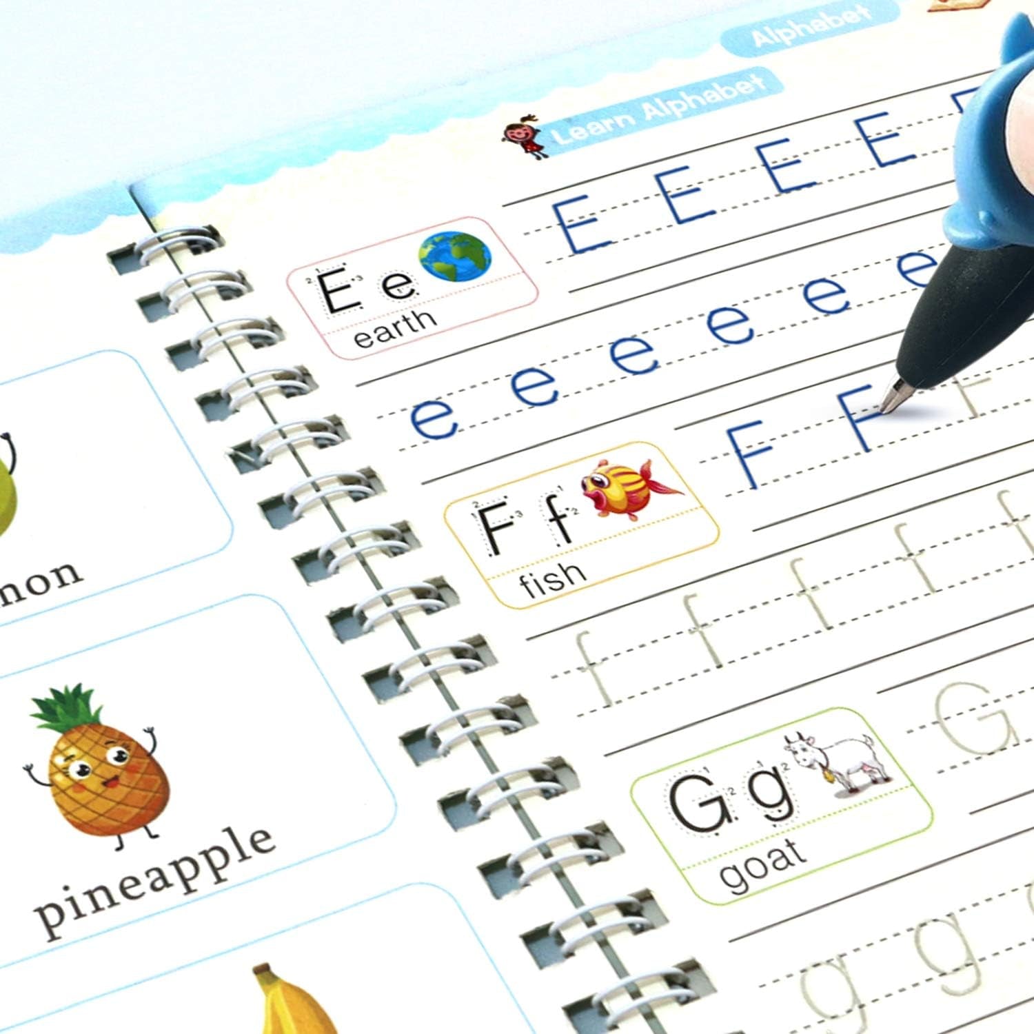 Escritura Libro De Caligrafía Mágica Para Niños, Cuaderno Mágico, Práctica De Escritura Mágica Para Niños,Libro Mágico De Caligrafía, Libro De Caligrafía Mágica