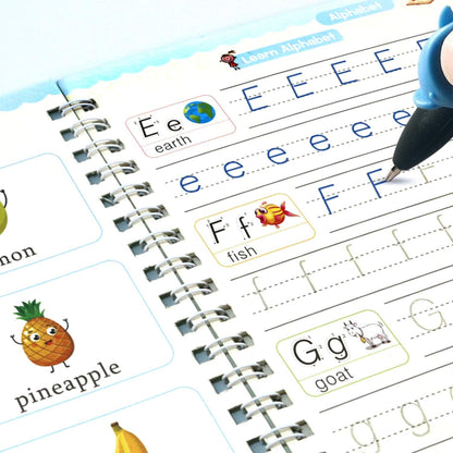 Escritura Libro De Caligrafía Mágica Para Niños, Cuaderno Mágico, Práctica De Escritura Mágica Para Niños,Libro Mágico De Caligrafía, Libro De Caligrafía Mágica