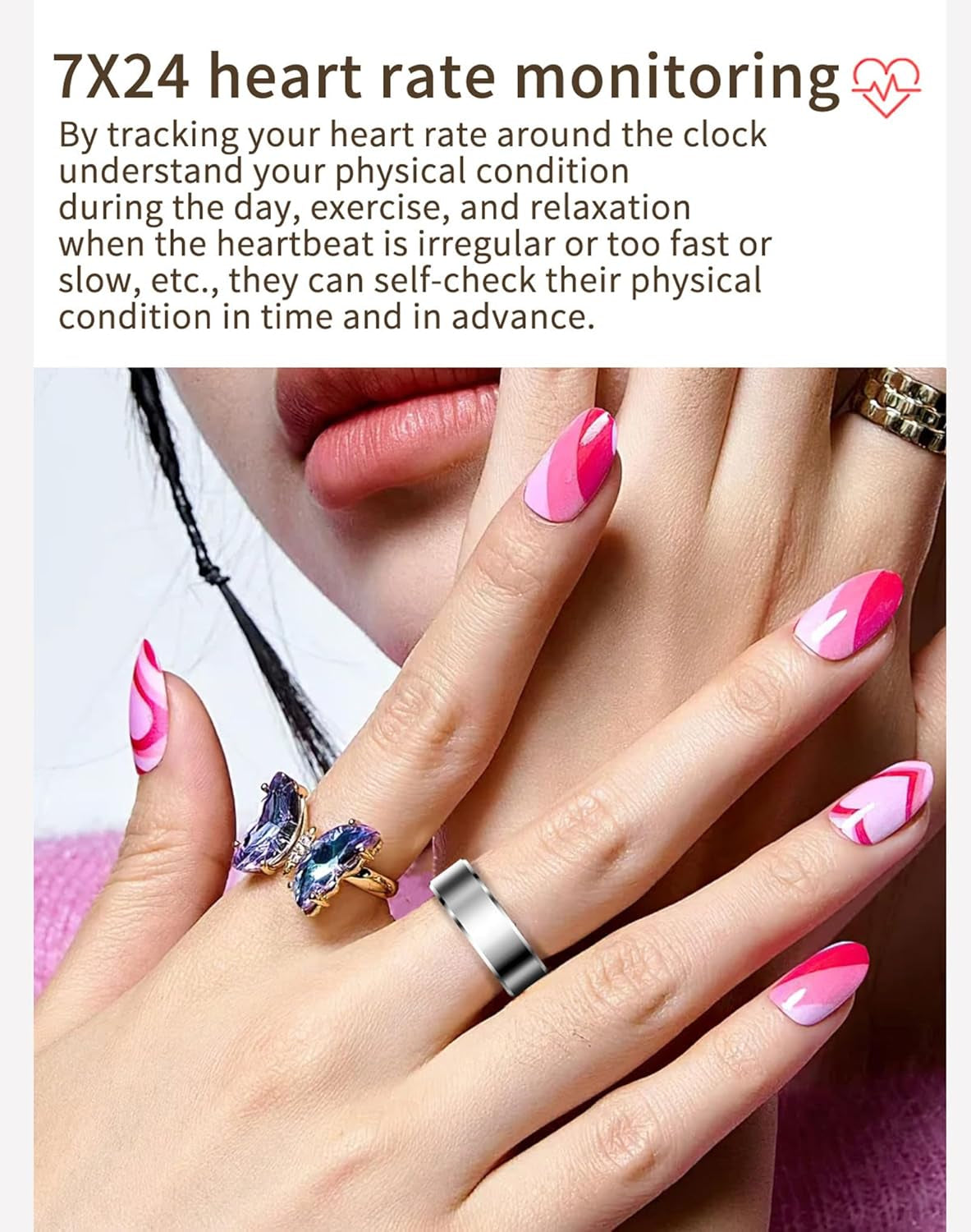 Anillo Inteligente Para Hombres Y Mujeres, Anillos Inteligentes De Salud, Oxígeno En Sangre, Monitor De Presión Arterial, Monitor De Fitness, Monitor De Frecuencia Cardíaca, Sueño, Podómetro, Contador