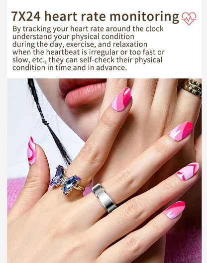 Anillo Inteligente Para Hombres Y Mujeres, Anillos Inteligentes De Salud, Oxígeno En Sangre, Monitor De Presión Arterial, Monitor De Fitness, Monitor De Frecuencia Cardíaca, Sueño, Podómetro, Contador